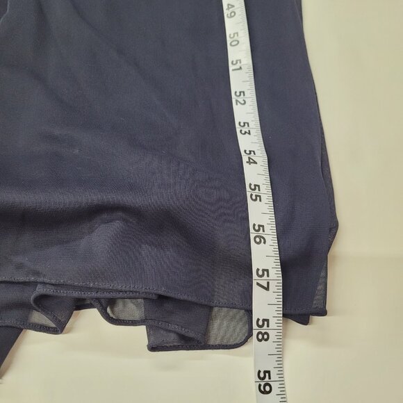 XSCAPE Dress Womens 6 Navy Blue Maxi One Shoulder Chiffon Formal Gown Beaded - Picture 16 of 16